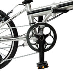 ZiZZO Liberte 8-Speed 20" Wheel, Aluminum Folding Road Bicycle for All Genders, Silver and Black
