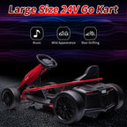 Kojooin Go Kart for Kids,24V Battery 300WX2 Motors Pedal On Foot Go Cart,8MPH High Speed Drifting Car with Slow Start Function,Rose red