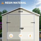 UDPATIO Outdoor Storage Shed 5x3 FT, Resin Garden Shed for Backyard, Patio, Lawn, Grey & White