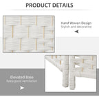 HOMCOM Room Divider, 3 Panel Folding Privacy Screen, 6FT Tall Portable Wicker Weave Partition Wall Divider for Bedroom, Home Office, White