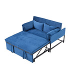 Gewnee 46" Velvet Sleeper Sofa Reclining Convertible Futon Couch Bed for Living Room, Guest & Small Spaces(Black)