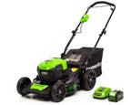Greenworks 40V 20-inch Brushless Walk-Behind Push Lawn Mower W/40 Ah Battery and Quick Charger, 2516302