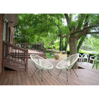 HighlanderHome Water-resistant Retro-modern Outdoor Acapulco Chair White
