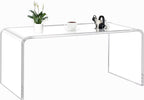 VDGPWA 32" Rectangle Waterfall Coffee Table, 0.6" Thick All Acrylic, Clear