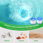 Sunyrisy 4-6 Person Inflatable Hot Tub, Square Blow Up Portable Hot Tub, Leak-Proof PVC Outdoor Spa with 130 Strong Air Jets, Heater Pump and Insulated Cover, 73�� X 73��X 25��