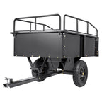KFFKFF Dump Trailer Tow Behind Dump Cart 15 Cu. Ft. 750 lbs Heavy Duty ATV Trailer Steel Dump Cart, Steel Construction Garden Utility Trailer with Removable Sides