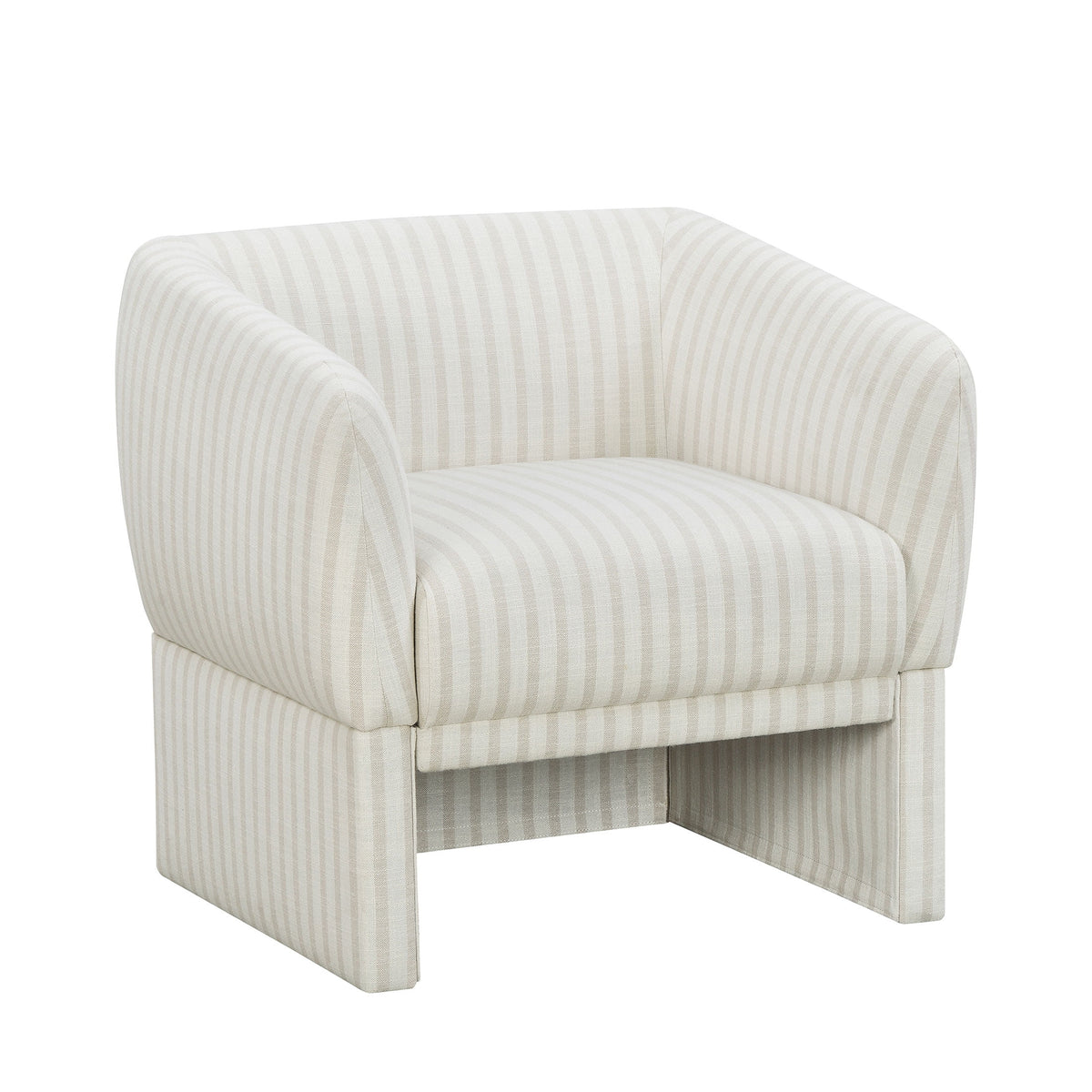 Beautiful Small Space Accent Chair by Drew Barrymore, Beige and White Linen