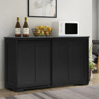 Costway Kitchen Storage Cabinet Sideboard Buffet Cupboard Wood Sliding Door Pantry White