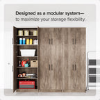 Prepac Adjustable Shelves Cabinet - Functional Tall Garage Table, 16"D x 32"W x 65"H Freestanding Garage Cabinet with 2-Doors, Light Gray - GES-3264
