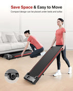 Walking Pad 2 in 1 Under Desk Treadmill with Remote Control Mini Portable Treadmill for Home Office