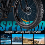 Funcid Electric Bike, 26" 4.0 Fat Tire Electric Bike for Adults 500W Adult Electric Bicycles Electric Mountain Bike w/ 48V 10.4Ah Battery and Lockable Suspension Fork Ebike for Mountain Beach Snow