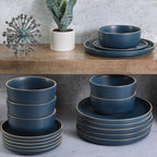 Gibson Home Zuma 18 Piece Dinnerware Set - Black