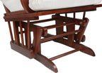 AFG Alice Glider and Ottoman with Pillow. Espresso Finish with Beige Cushions