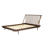 Walker Edison Modern Boho Queen Size Solid Wood Platform Bed, Walnut