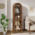 Fiogmub Tall Arched Storage Display Cabinet, Arched Pantry Cabinet with Doors, Acrylic Glass Doors