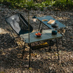 Naturehike, Portable Camping Table, Outdoor Detachable Tactical Camping Table, Lightweight Aluminium Camping Table with Light Pole, Adjustable Height
