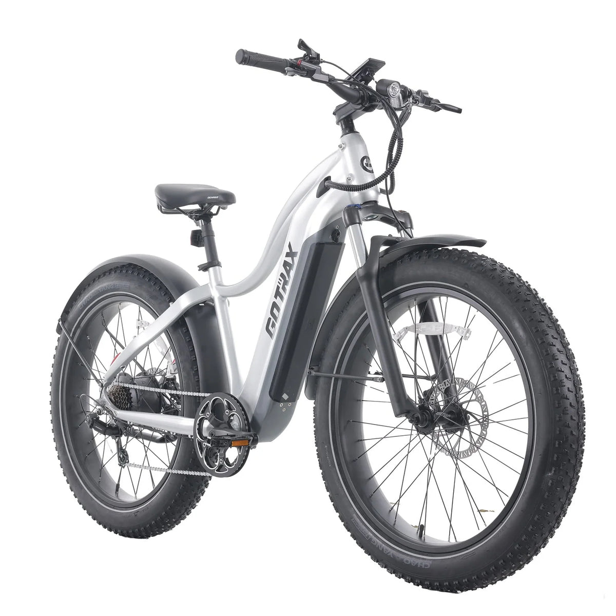 GOTRAX Tundra Electric Bike for Adults, 750W 48V 26" x 4" Fat Tire Adult Dirt Electric Bicycle, 20MPH All Terrain Electric Mountain Bike, Step over, Silver