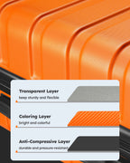 luggage sets 2 piece(20,28 inch) ABS hard suitcase with wheels and TSA lock travel set,orange