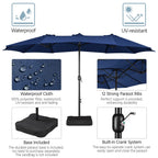 Topeakmart 13ft Patio Parasol Canopy with Crank, Tan