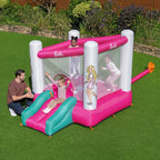 Barbie Inflatable Bounce House with Mesh Walls, Slide and Blower, Indoor/Outdoor, Ages 3+