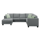 Harper & Bright Designs Modular Sectional Sofa with Ottoman Couch L Shape Corner Sofa Sets 7 Seats Fabric Couch for Living Room, Black, 112 * 87 inch