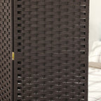 HOMCOM Room Divider, 4 Panel Folding Privacy Screen, 5.6' Tall Freestanding Partition for Home Office, Bedroom, Brown