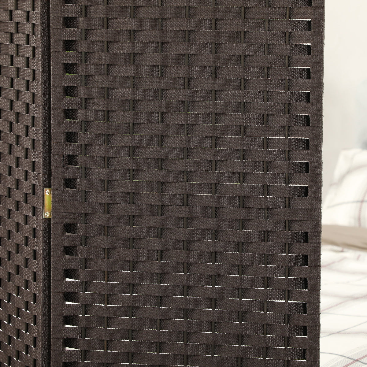 HOMCOM Room Divider, 4 Panel Folding Privacy Screen, 5.6' Tall Freestanding Partition for Home Office, Bedroom, Brown