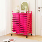 Costway 20 Drawer Rolling Storage Cart Tools Scrapbook Paper Office School Organizer Yellow