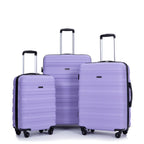 Tripcomp Hardside Luggage Set 3-Piece Set (21/25/29) Lightweight Suitcase 4-Wheeled Suitcase Set(Purple)