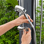 Bestway SolarFlow Outdoor Shower 2gal/8L: Oversized Shower Head and Stand, Easy Installation, & Adjustable Water Flow. Experience the ultimate convenience.