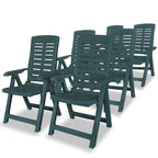 vidaXL Reclining Patio Chairs Outdoor Stack Dining Chair with Armrest Plastic