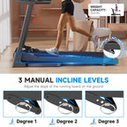 SKOK 2.5HP Foldable Treadmill, 300lb Capacity, 12 Programs, Portable Home Office Walking Machine