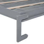 Queen Size Murphy Bed Wall Bed with Top Shelves & USB Charging, Space-Saving Cabinet Bed with Flexible Slats, Gray Modern Foldable Bed