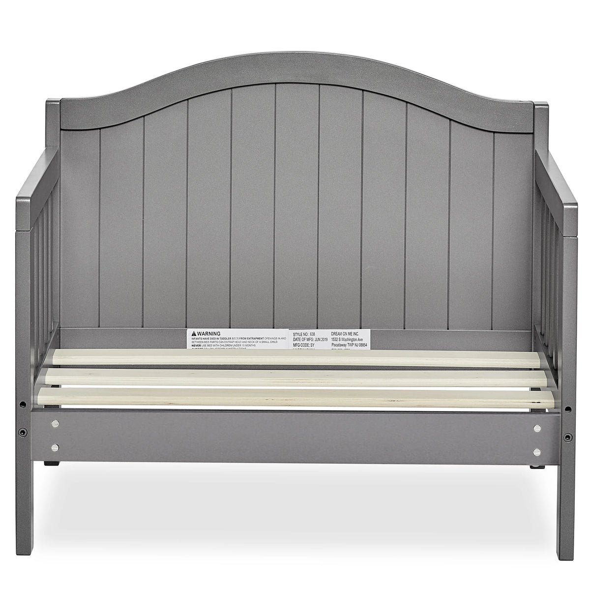 Dream On Me Portland 3 in 1 convertible Toddler Bed, Steel Grey