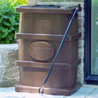 FCMP Outdoor WG4000-GRY Home Outdoor Wood Grain Rain Water Catcher Barrel