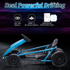 Kojooin Go Kart for Kids,24V Battery 300WX2 Motors Pedal On Foot Go Cart,8MPH High Speed Drifting Car with Slow Start Function,Rose red