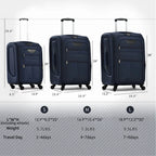 Softside Luggage Expandable 3 Piece Set Suitcase Upright Spinner Softshell Lightweight Luggage Travel Set