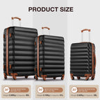 9 Piece Luggage Sets, Hard 20 24 28 inch Luggage with 6 Pieces Organize Bags Travel Suitcases Sets with Wheels, Rose