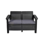 Keter Corfu All Weather Resin 4 Piece Patio Conversation Set, Graphite