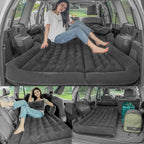 Auto Car Air Mattress Travel Bed PVC Flocking Inflatable Camping Bed with 2 Pillows