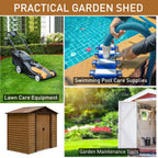 Outsunny 7' x 4' Metal Storage Shed Organizer, Garden Tool House with 4 Vents and 2 Sliding Doors for Backyard, Patio, Garage, Lawn, Dark Gray