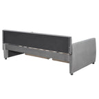 Twin Size Daybed with 2 Storage Drawers, Tufted Upholstered Sofa Bed Frame with and Wood Slat Support, Perfect for Bedroom, Gray