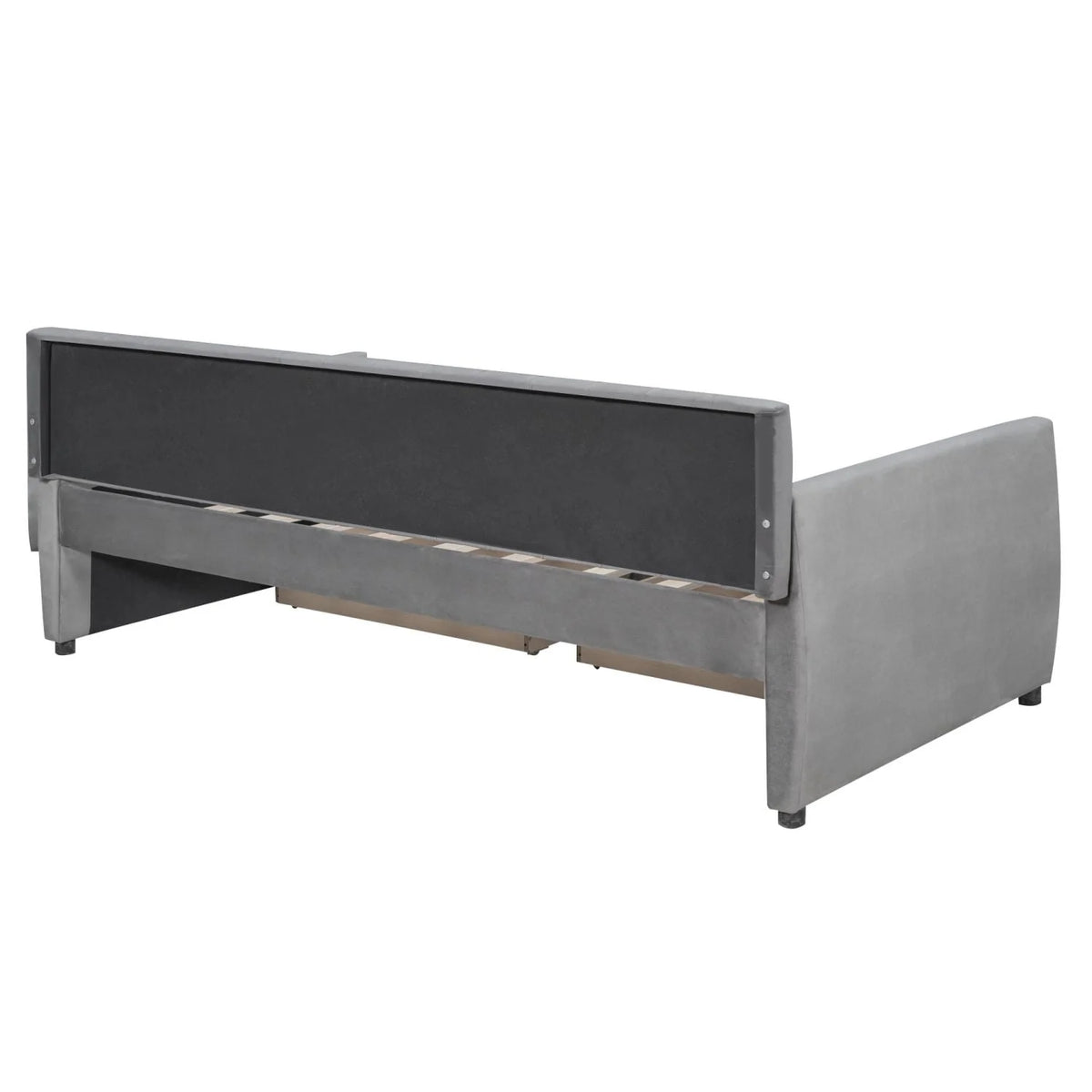 Twin Size Daybed with 2 Storage Drawers, Tufted Upholstered Sofa Bed Frame with and Wood Slat Support, Perfect for Bedroom, Gray