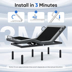 Raffle Pinker Adjustable Bed Frame Twin Size Power Bed Base Frame with Massage,Silent Dual Motors,Head & Foot Incline