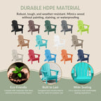 Westintrends Outdoor Folding HDPE Adirondack Chair, Patio Seat, Weather Resistant, Dark Brown