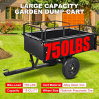 Heavy Duty Steel ATV Trailer,1600 Lbs Dump Cart, 15 Cubic Feet, Removable Sides, for Riding Lawn Mower Tractor