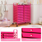 Costway 20 Drawer Rolling Storage Cart Tools Scrapbook Paper Office School Organizer Yellow