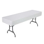 Lifetime Combo Set of (4) 8-Foot Rectangle Folding Tables & (32) Chairs, Indoor/Outdoor Use, White (80147)