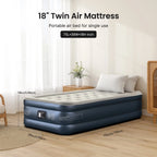 Mattress, Inflatable Airbed with Built-in Pump for Guest Home Camping Travel, 550lb Max, (Twin Size 18")