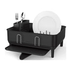 simplehuman Kitchen Dish Drying Rack, Fingerprint-Proof Stainless Steel Frame, Grey Plastic